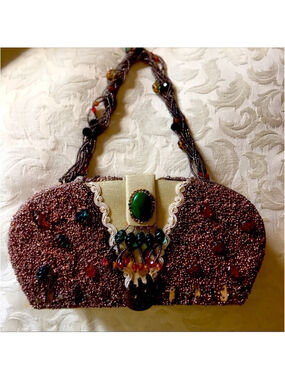 Vintage Hard Case Beaded and Jeweled Purse